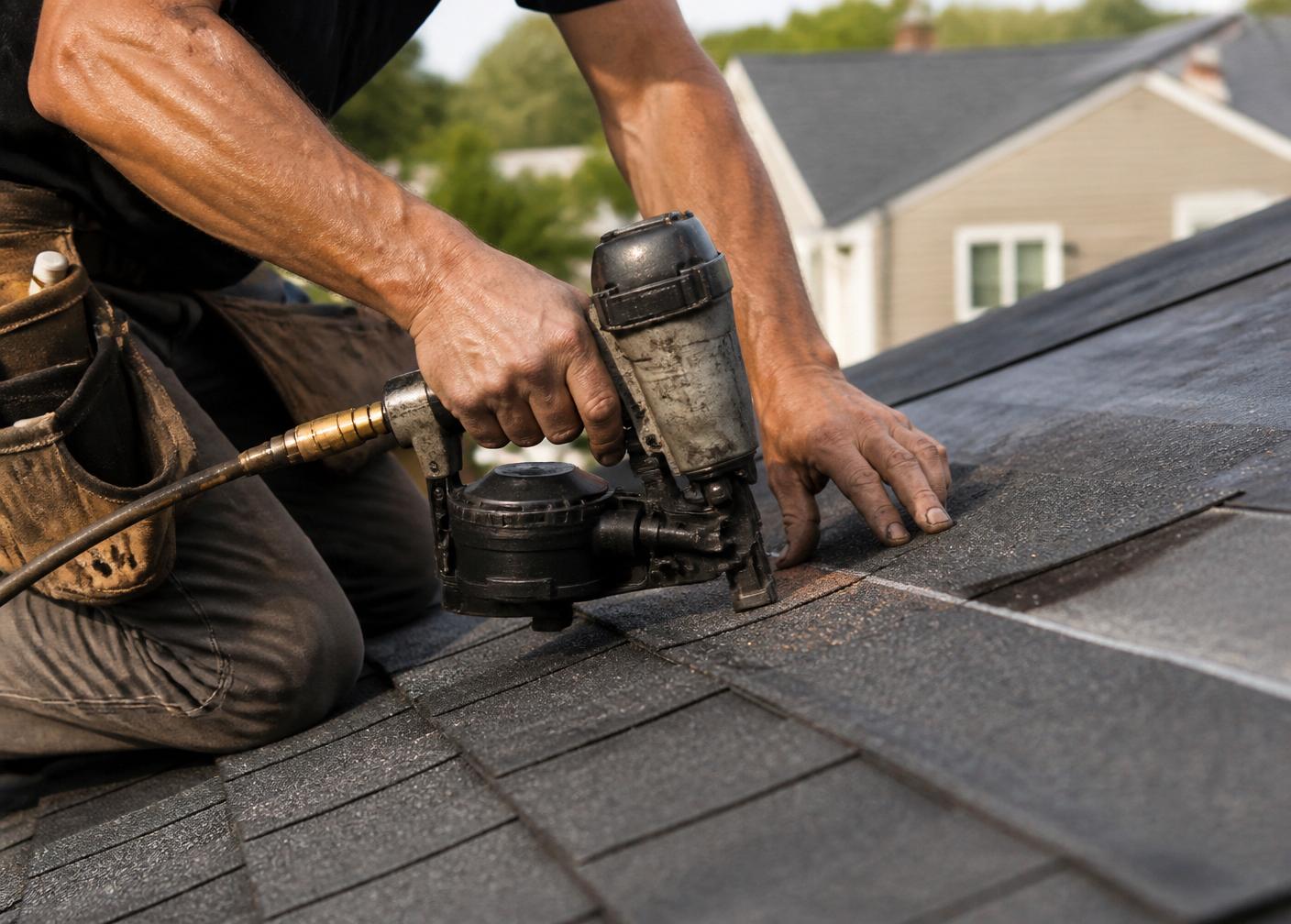 DuPageRoofingPros roofer installing architectural shingles