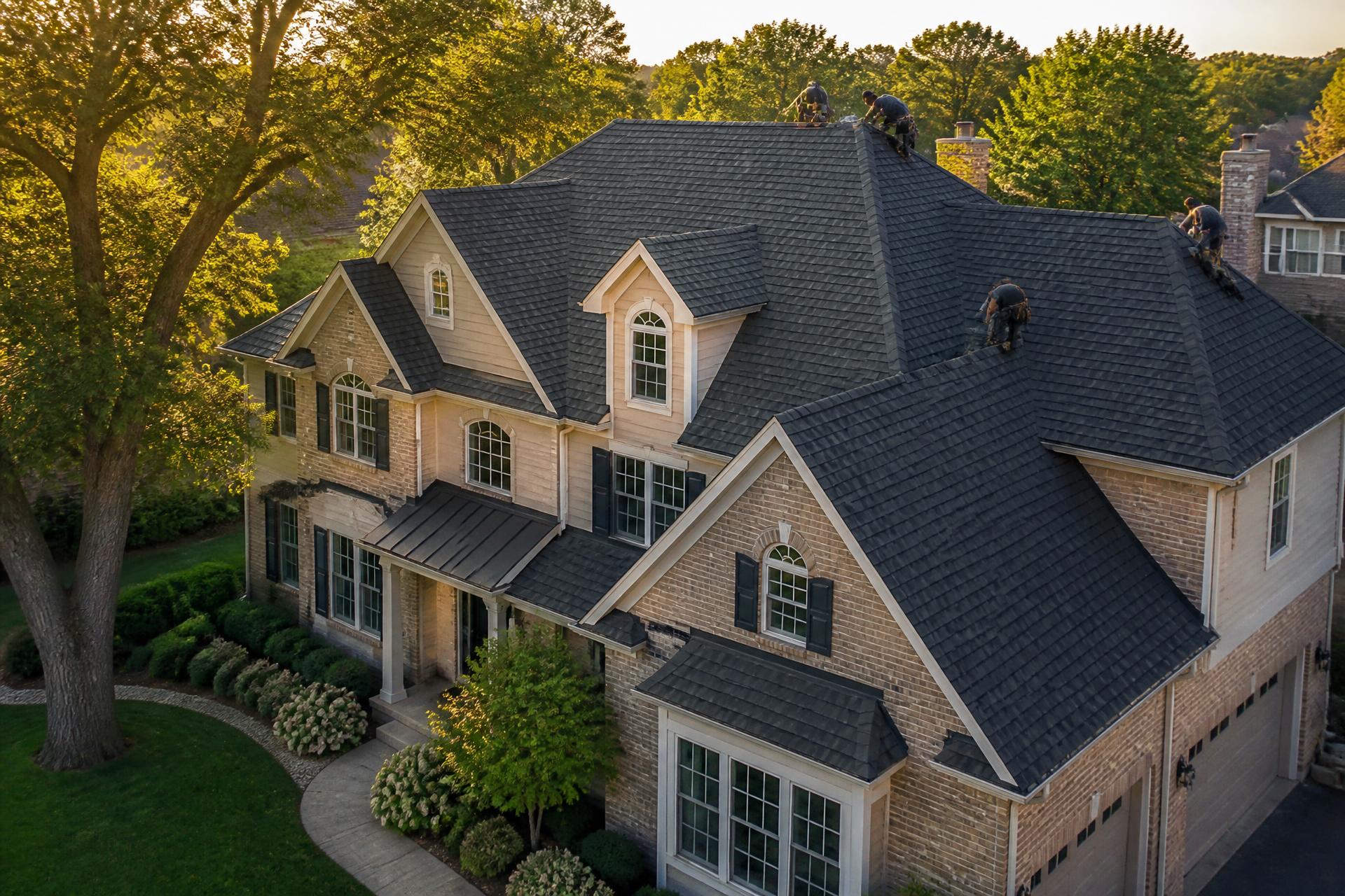 DuPage County home with a freshly installed asphalt shingle roof
